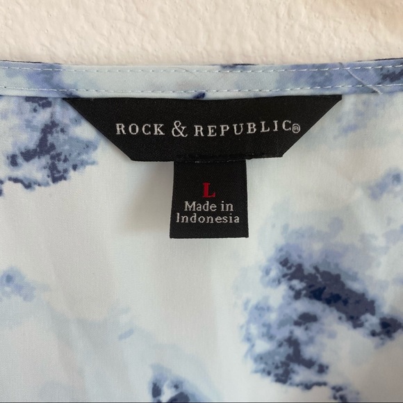 NWT Rock & Republic Dress L Blue White Tie Die - Picture 7 of 11